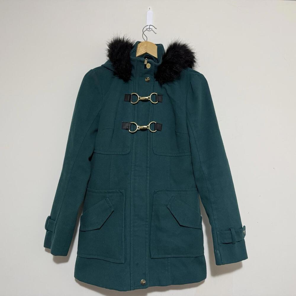 GUESS Wool Blend Hooded Coat Size M Women’s